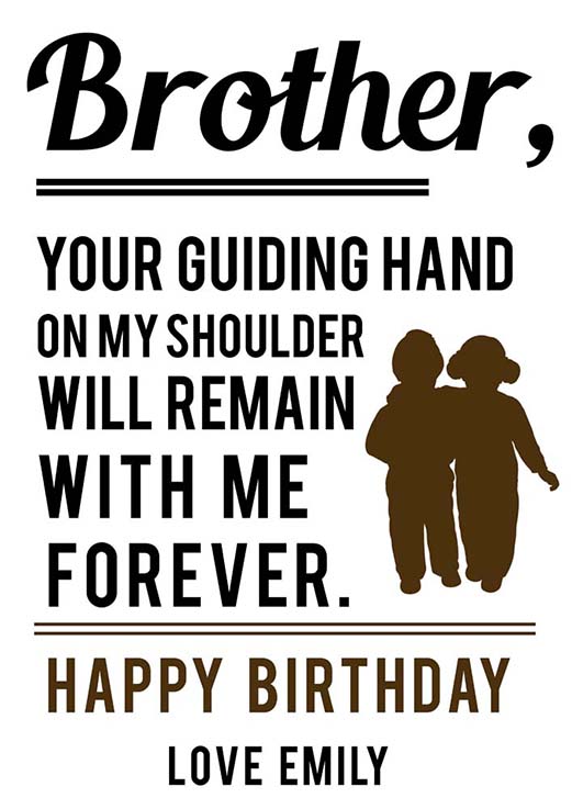 Personalised Present Print greeting poster gift card for Brother Birthday 