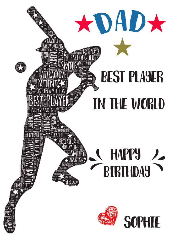 PERSONALISED Baseball Father's Day Gift Card, Gift for Baseball Player Coach Fan