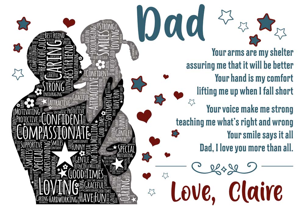 PERSONALISED Dad Daughter Gift - Daddy Gifts From Daughter Son - Step Dad Gift